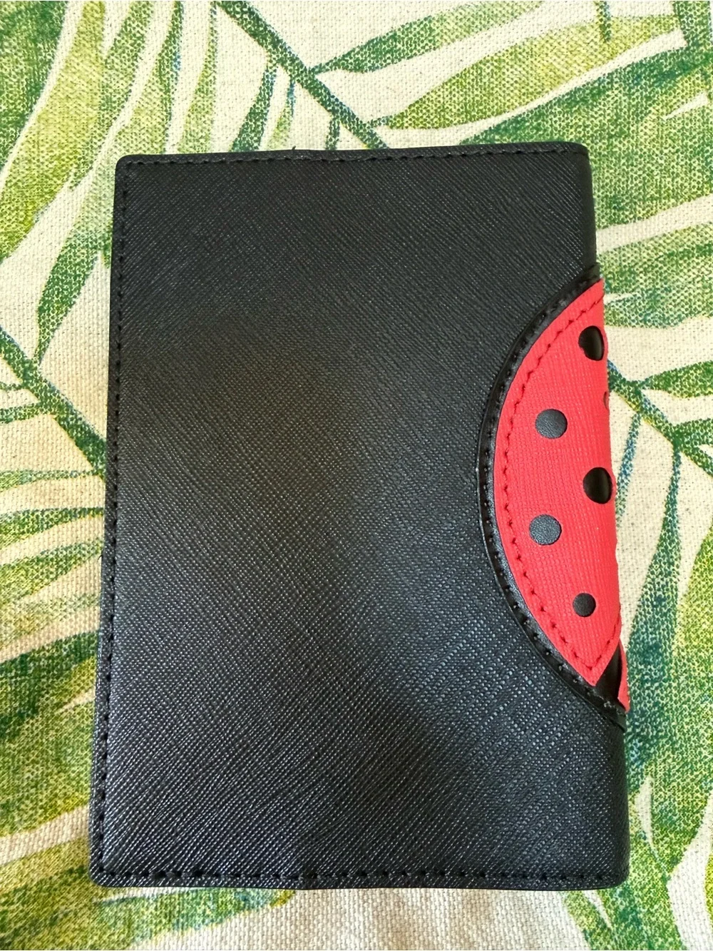 Kate Spade Red/Black Ladybug Passport Wallet“Turn over a new leaf” Pristine!
